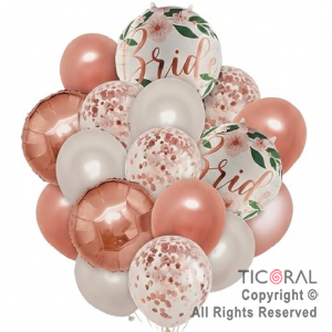 SET DE GLOBOS METALIZADOS BRIDE x 16 UNIDADES
